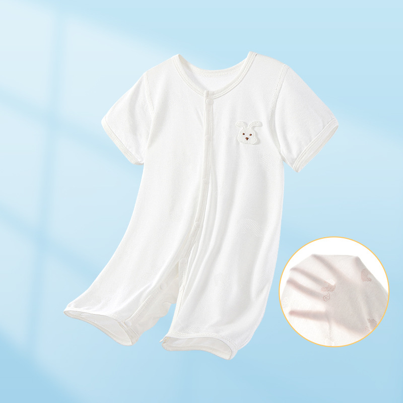 Bebé de verano camiseta recién nacido delgado pijama de manga corta luna llena ropa de verano para niños y niñas ropa de bebé