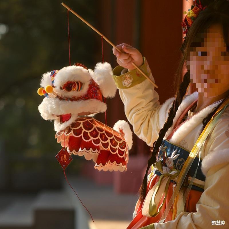 2025新年元宵節非遺留覚醒獅子提灯手作りdiy材料包幼稚園児童暖場塁徳株|undefined