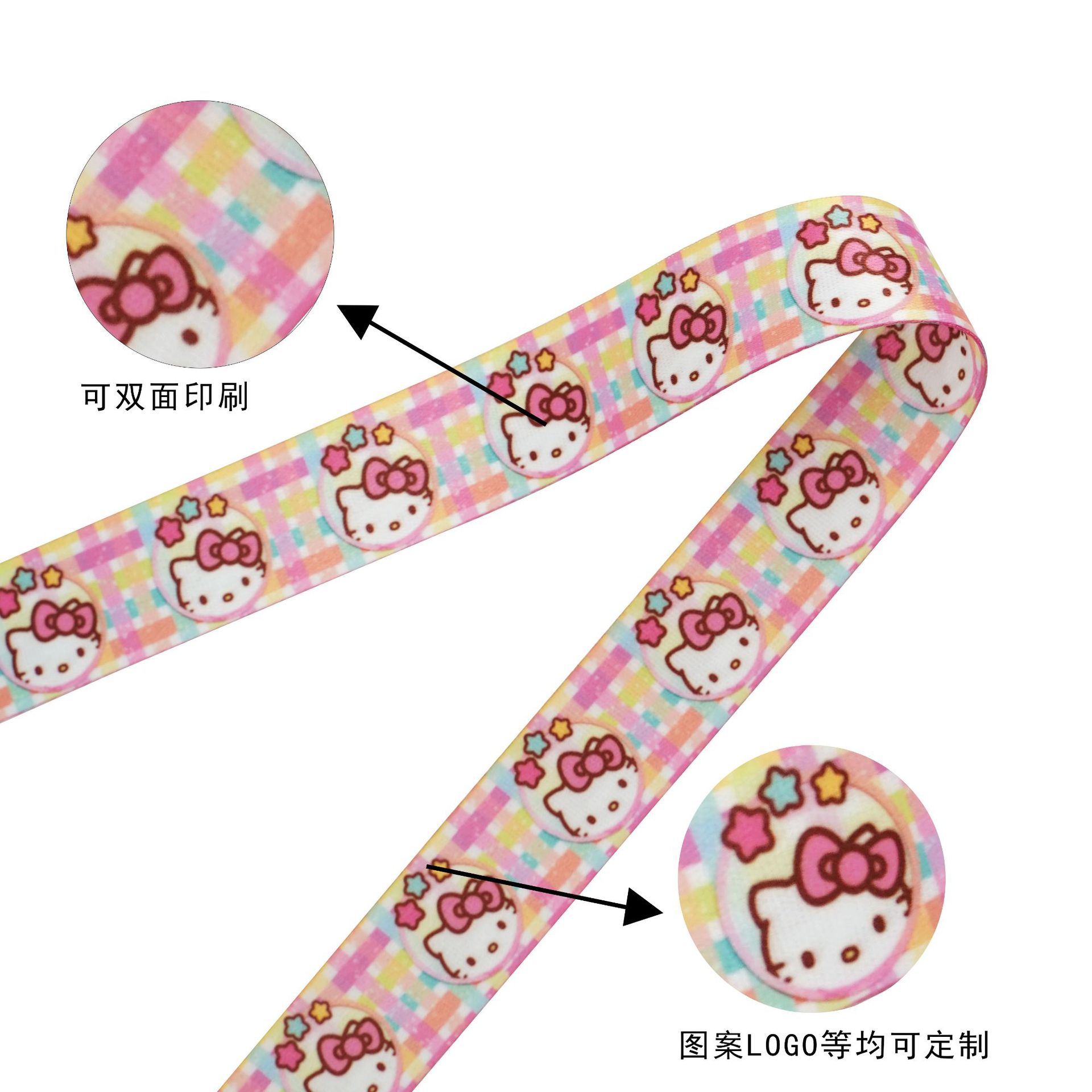 Cintas personalizadas cintas de espesamiento de impresión rotatoria en caliente cualquier patrón cintas de poliéster creativas para teléfonos móviles cintas de cuerda