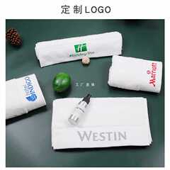 A5L五酒店小方巾吸水洗臉家用白色毛巾餐廳擦手巾LOGO