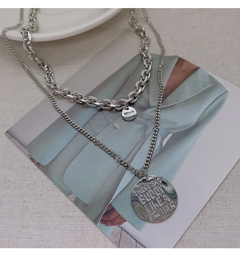 Hip-Hop Round Letter Copper Plating Layered Necklaces 1 Piece