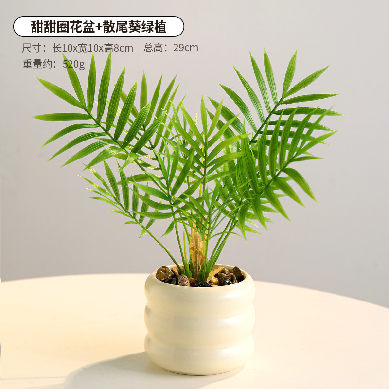 Oficina de escritorio de imitación de plantas verdes suculentas macetas interiores cerámicas adornos en plantas biónicas falsas flores bonsai