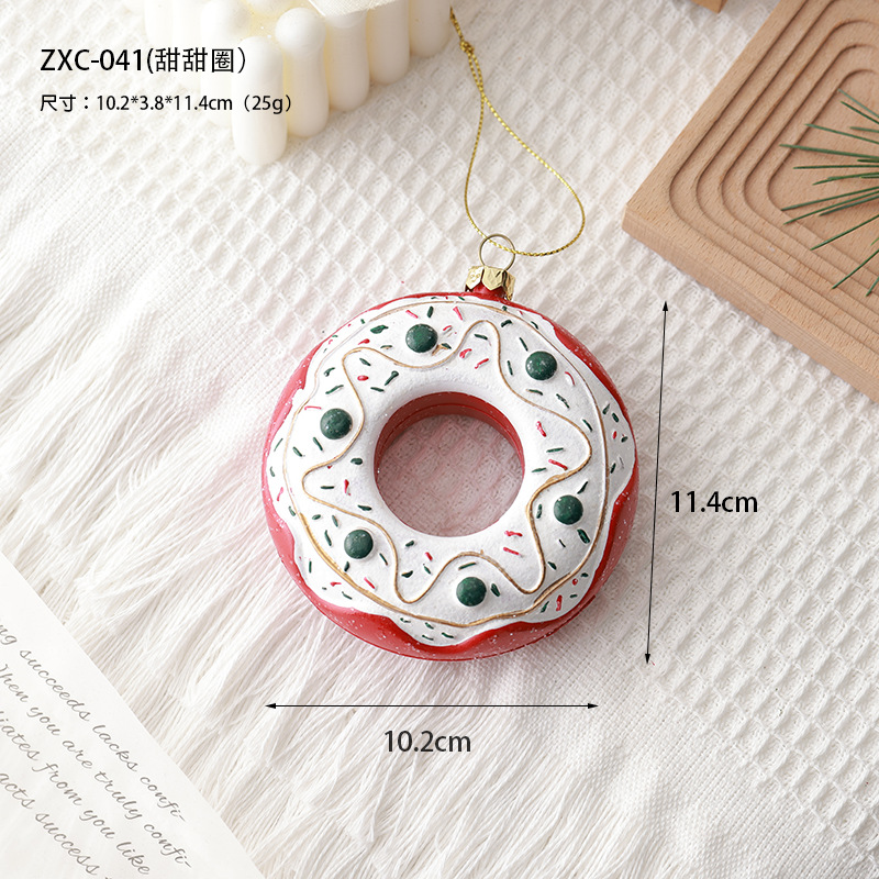 Buscando madera nueva guirlanda de Navidad donuts pan de jengibre hombre casa regalos de vacaciones juguetes accesorios suministro transfronterizo