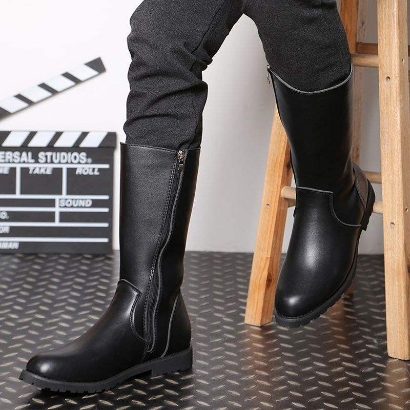 Men's Long Boots, Riding Boots, Men's High Boots, Over-The-Knee Boots, Winter Velvet, Men's Waterproof, Casual, Versatile and Trendy