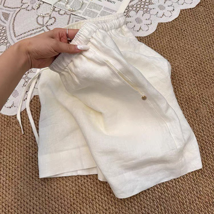 Highly Recommended! White Tencel Linen Shorts for Women, 2026 New Summer Style, Flattering and Leg-Lengthening Five-Point Shorts Highly Recommended! White Tencel Linen Shorts for Women, 2026 New Summer Style, Flattering and Leg-Lengthening Five-Point Shorts