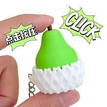 跨境3D打印水果系列Clicker按键点击器咔哒声解压玩具钥匙扣挂件