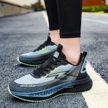 户外跑步鞋秋冬新款时尚透气网面鞋百搭男士爆米花软底休闲运动鞋