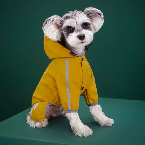 Pet raincoat all-inclusive four-legged waterproof poncho Teddy Pomeranian rainy day pet clothes small and medium-sized dog raincoat manufacturer