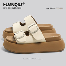 环球勃肯凉拖鞋女夏季外穿2025新款厚底休闲软底博肯一字沙滩拖鞋