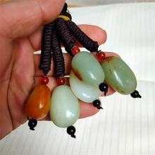 新疆和田玉籽料原石玉吊坠红皮缠丝玛瑙白玉项链毛衣链挂件玉坠子