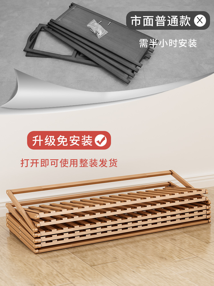 鞋架家用室內好看簡易門口臥室宿舍收納可摺疊免安裝楠竹鞋櫃
