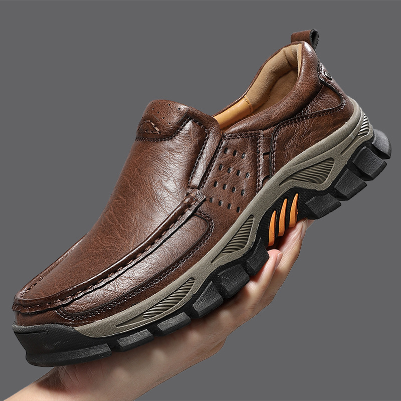 Men's Leather Shoes Large Size Men's Outdoor Shoes Casual Leather Shoes Hiking Shoes_vogvips.com