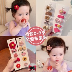 かわいい乳幼児布芸汗毛クリップ髪飾り女の子は髪を傷つけない幾何学的な模様bbクリップ子供用ヘアピンの商品
