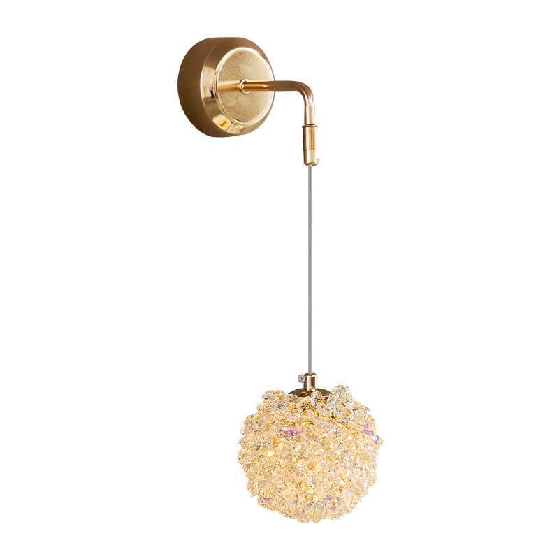Cabecera de la cama moderna línea colgante de fruta lámpara de pasillo lujosa lámpara de lujo pasillo francés cristal postmoderno restaurante creativo diente de león