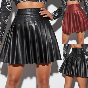 Pleated skirt sexy short skirt leather short skirt Ƥ��ȹ
