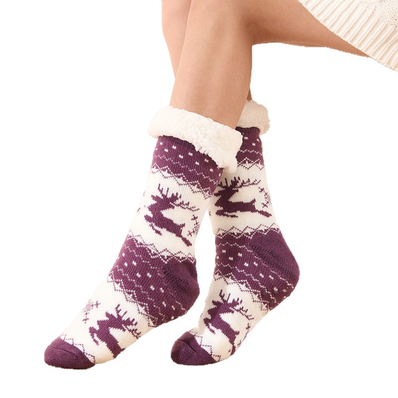 Calcetines de Navidad transfronterizos calcetines de piso de mujer calcetines de invierno para adultos calcetines de nieve calcetines de dormir calcetines alfombra calcetines zapatillas calcetines al por mayor