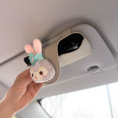 Leather Car Sun Visor Storage | Car Glasses Clip/Bill Clip