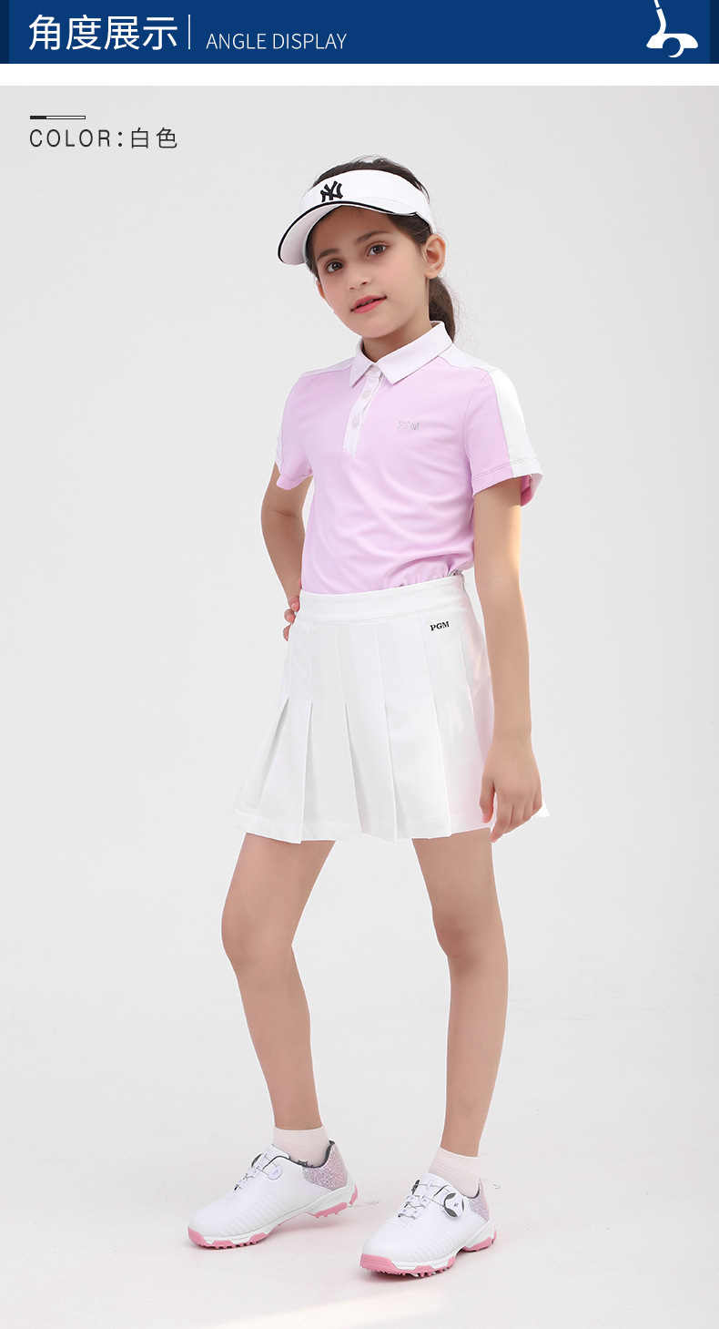 Váy golf bé gái thể thao chữ A thoáng khí mùa hè — QZ069 Màu Đỏ, QZ069 màu xanh hải quân, QZ069 màu đen, QZ069 màu trắng chi tiết 7