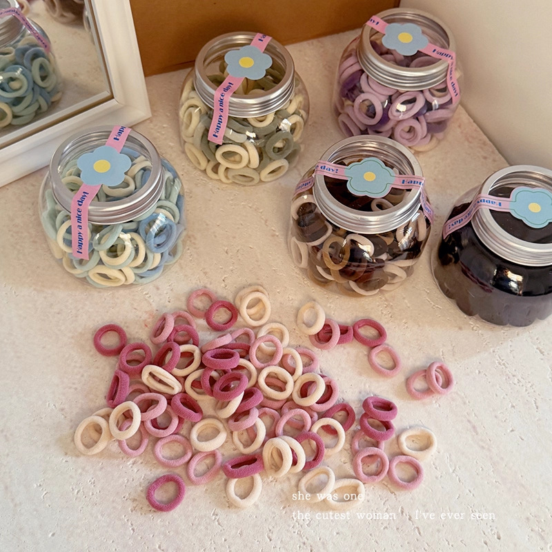 Color caramelo no daña toalla de cabello anillo de cabello para niños cabello de cola de caballo de niñas correa de goma de alta elasticidad pequeña cuerda de cabeza linda