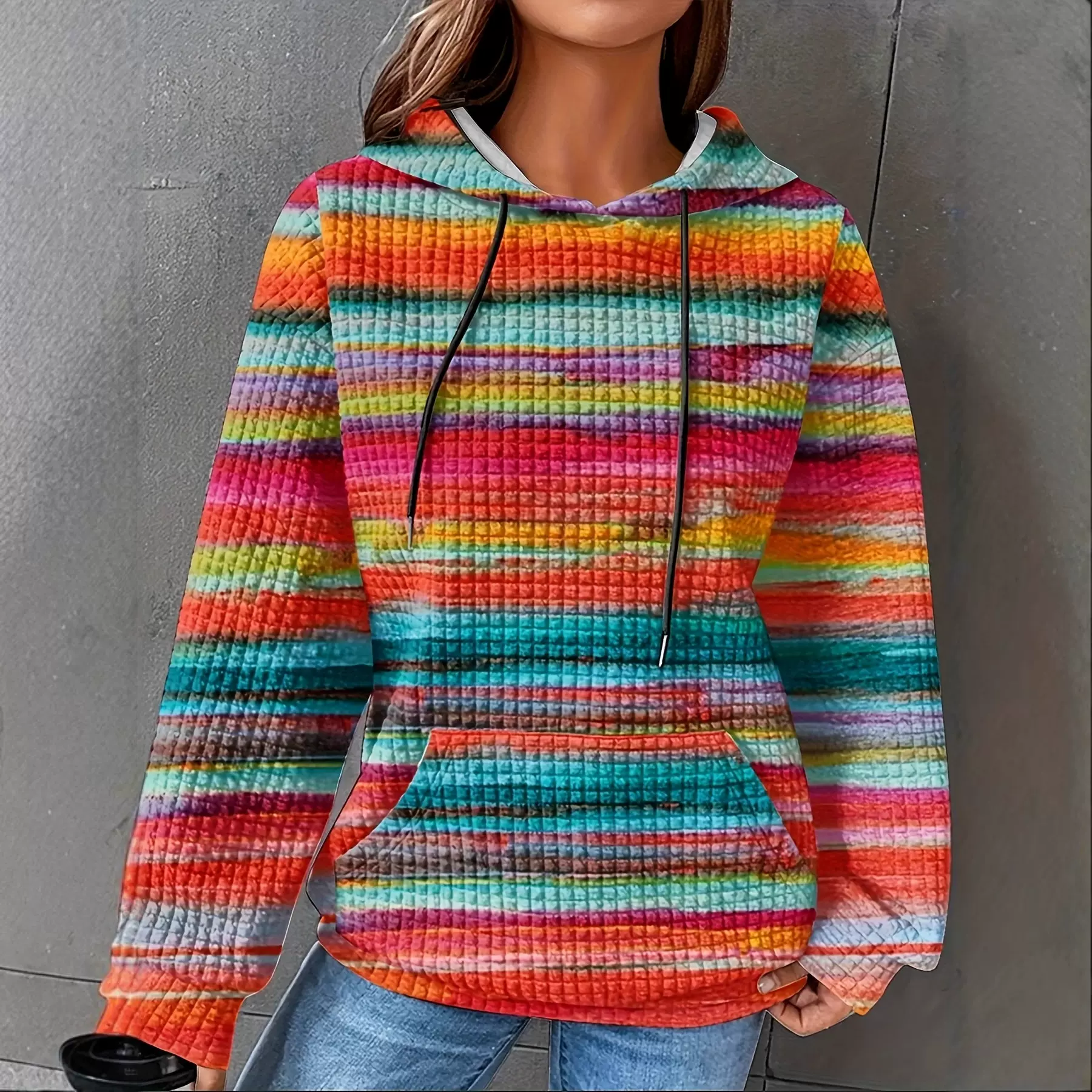 秋季连帽卫衣跨境外贸欧美数码3D印花百搭长袖休闲风上衣时尚百搭