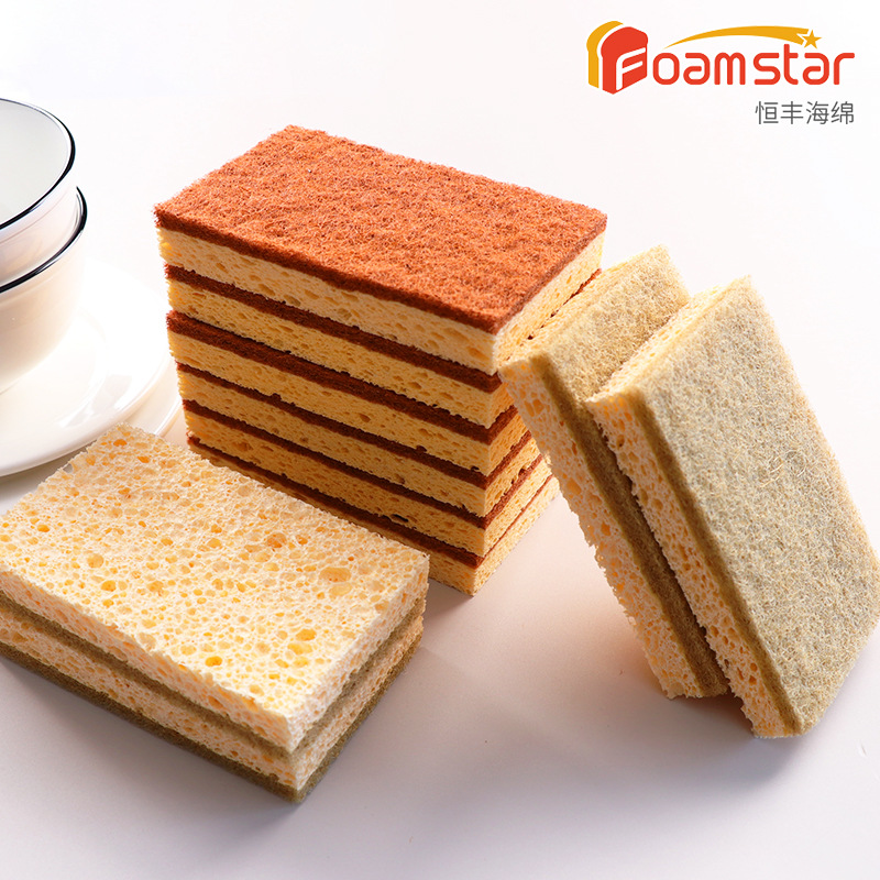 Sisal natural, pulpa de madera, esponja de algodón, cepillo de lavado, olla, limpieza de cocina, esponja de pulpa de madera de palma de coco, estropajo al por mayor