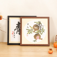 中式國畫框宣卡紙裝裱相框批發空框書法字畫38正方形33裱框外框架