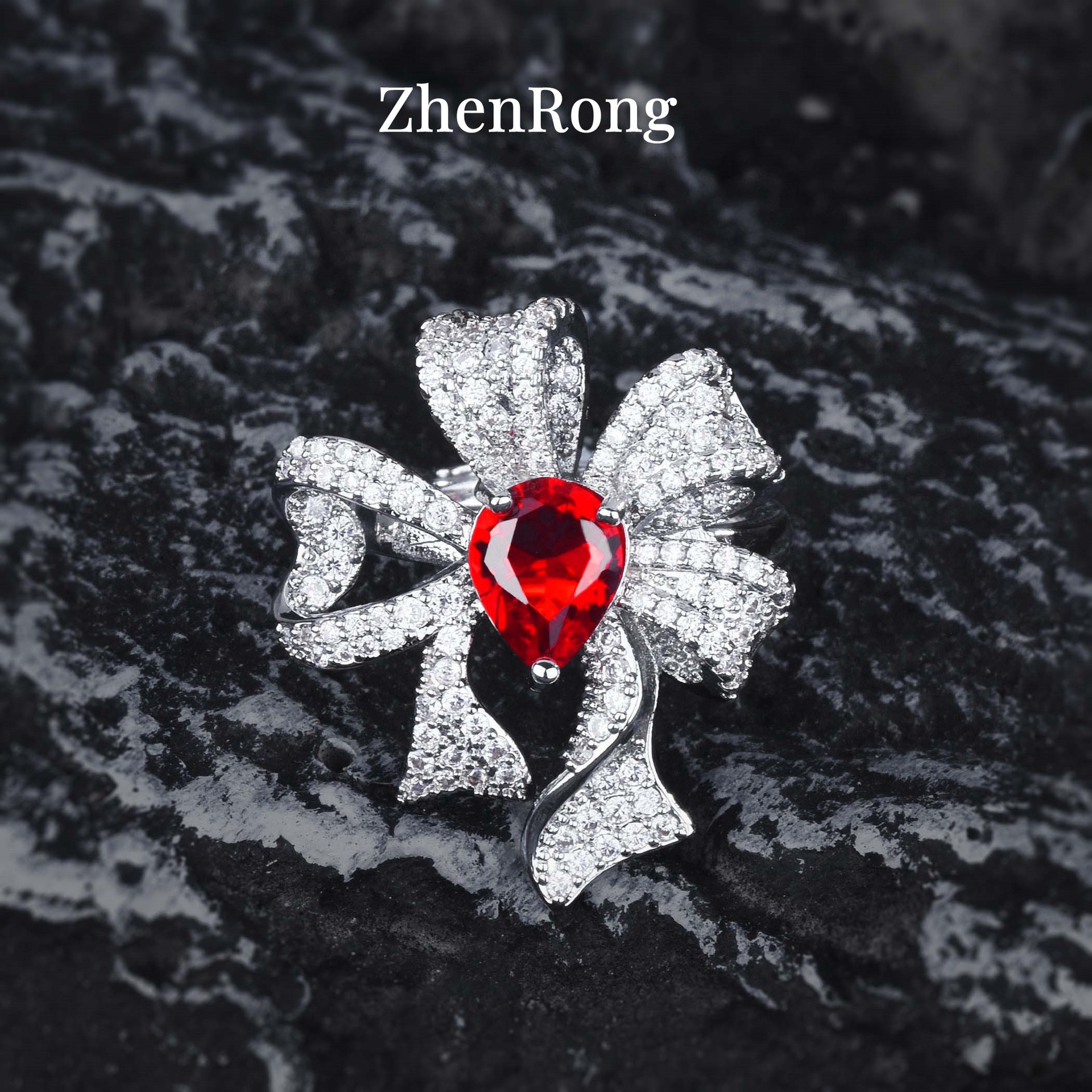 Eternal Tassel Ruby Necklace Noble Fairy Bow Gemstone Jewellery Set_voghion.com