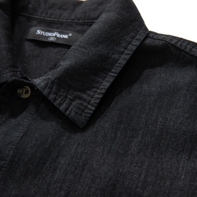 Camicia vintage in jeans da uomo stile americano retrò_voghion.com