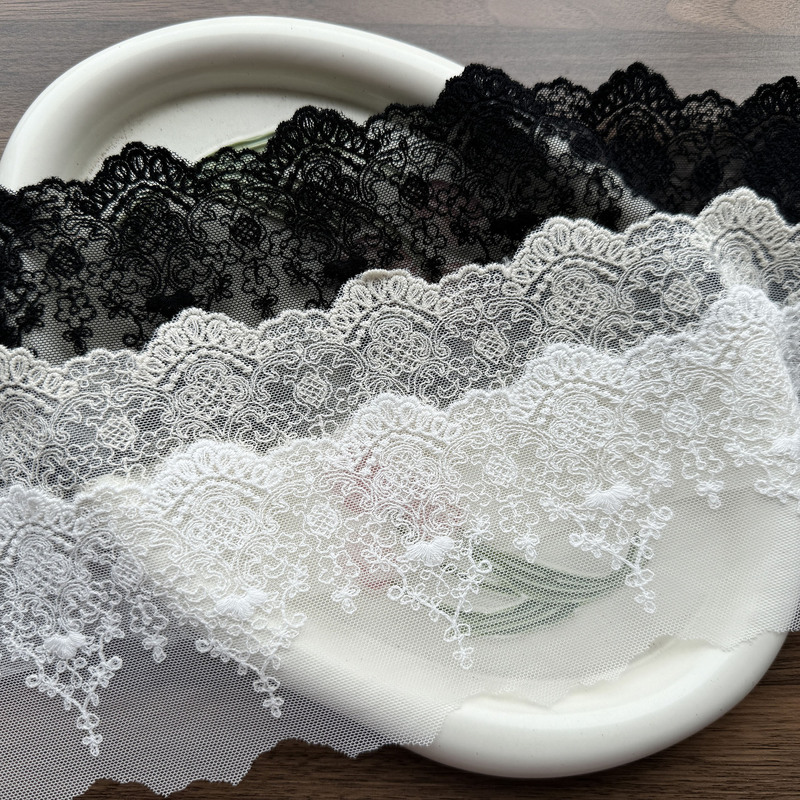 Handmade DIY Clothing Accessories Mesh Exquisite Flower Arch Embroider Lace Skirt Decoration Width 8.7cm