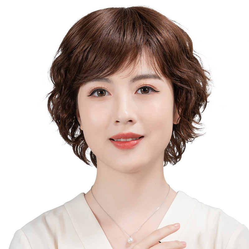 女短卷发假发真发全真人发全头套减龄造型无痕款新款夏季轻薄透气|undefined