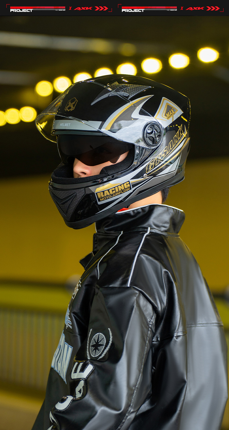 Foreign Trade Exclusive Electric Vehicle Helmet for Men, Winter Warm Full-Face Helmet for Motorcycle Riding, Women's All-Season Full-Face Helmet