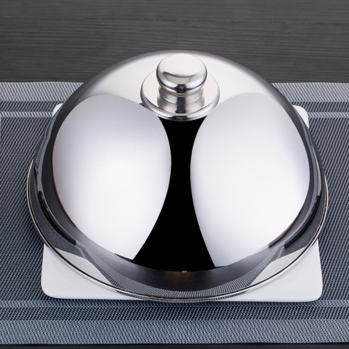 Wholesale steak cover thickened stainless steel pot cover Teppanyaki cover barbecue plate dust cover French meat cover vegetable cover iron