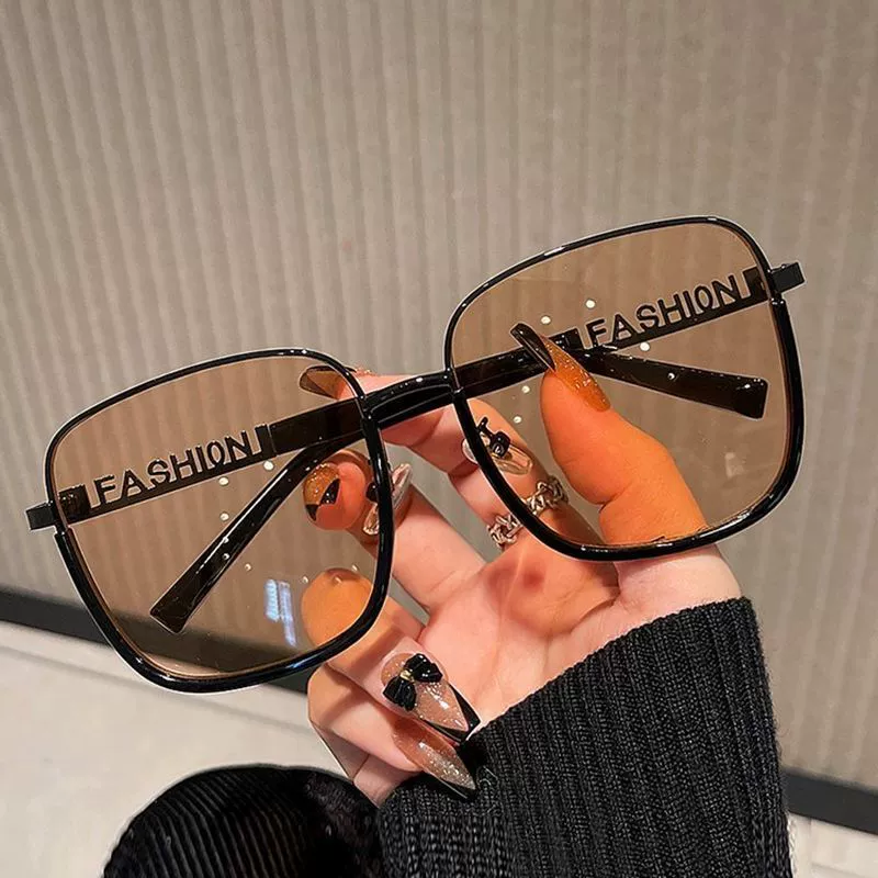 Солнцезащитные очки коричневого цвета, новинка 2023, женские солнцезащитные очки с большим лицом для похудения, корейский стиль, модные трансграничные очки для вождения AliExpress