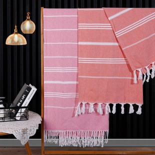 Wholesale Simple Style Striped Tassel Large Bath Towel Soft Absorbent Beach Towel Bath Thickened Couple Large Bath Towel
