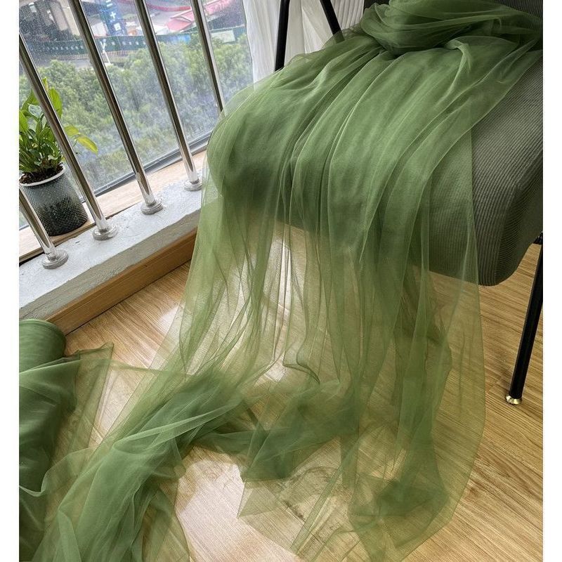 东方美学绿色古风雅静布置纱幔幼儿园环创纱布料汉服柔软装饰网纱|undefined