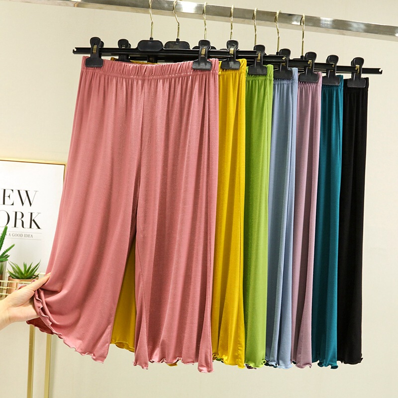 Muffled Flare Pants Thin Modal Six-point Pants Shorts Summer Loose Casual Home Pants Women's Wide-leg Pajama Pants