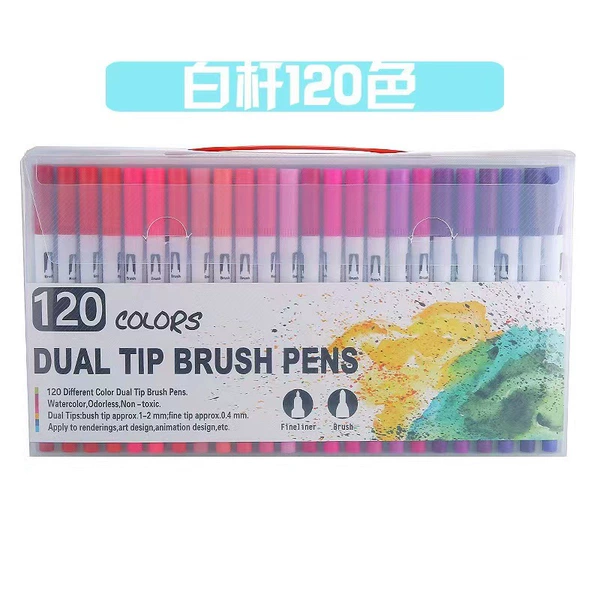 Watercolour, crayons, 120 colors