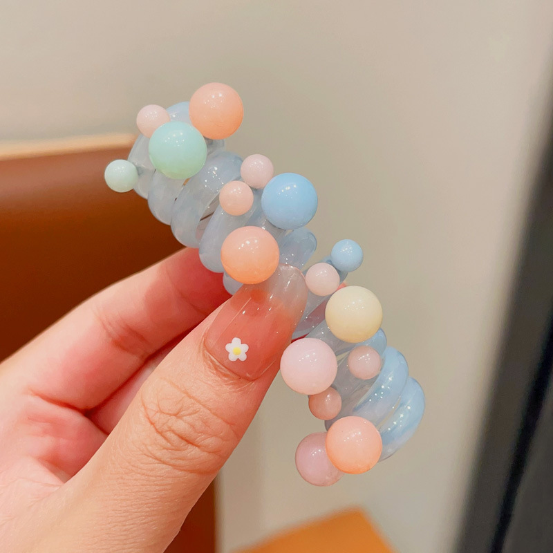 Línea telefónica trenzada transfronteriza, anillo para el cabello, perla, cabello trenzado recto, artefacto femenino, cola de caballo alta, burbuja, cabello trenzado, cuerda, accesorios para el cabello