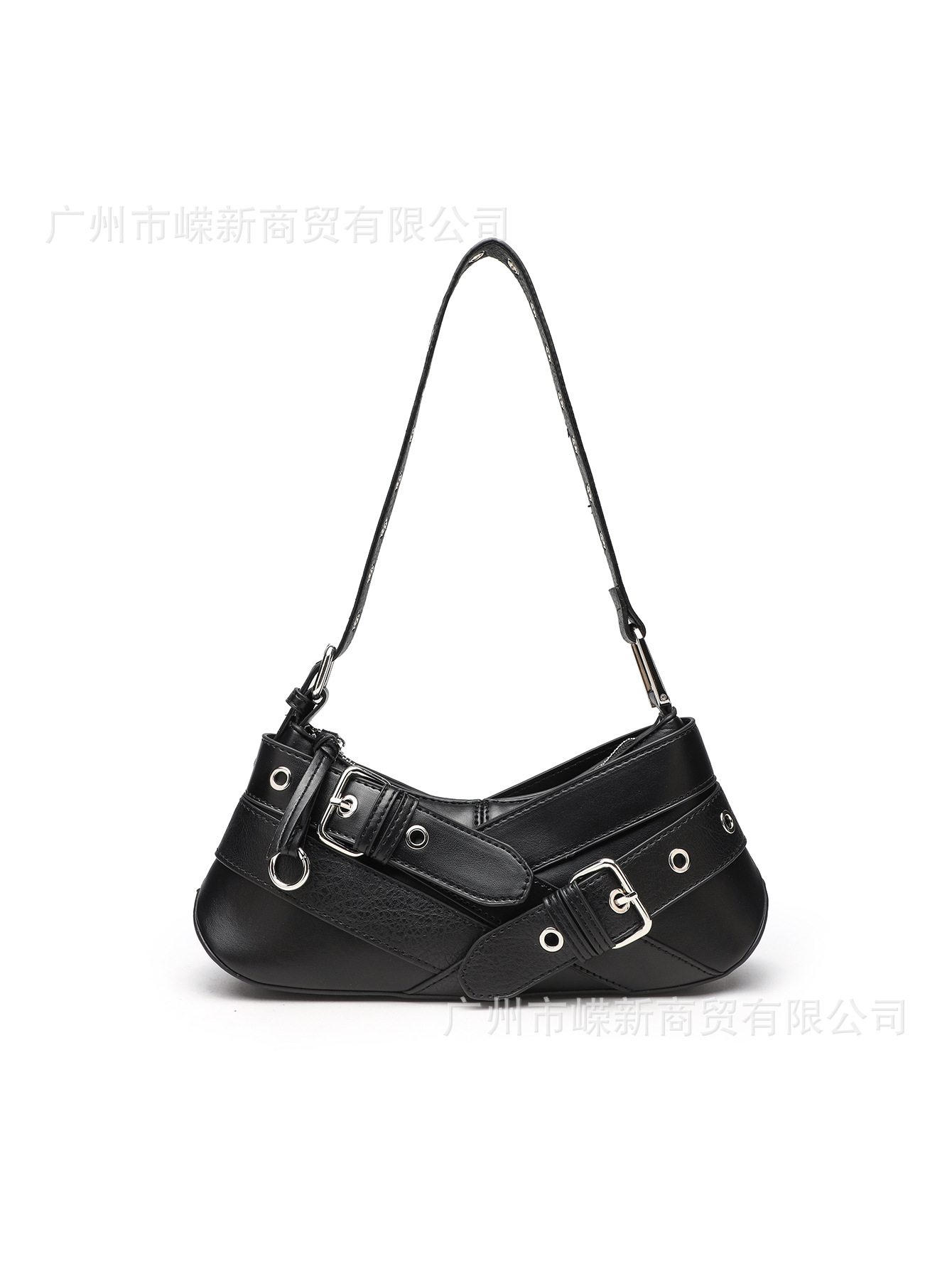 Bolso de Mujer ZR 2025, Nuevo Estilo de Moda, Nicho Punk, Chica Moderna, Decoración de Cinturón Negro, Bolso de Hombro Único, Bolso de Motocicleta