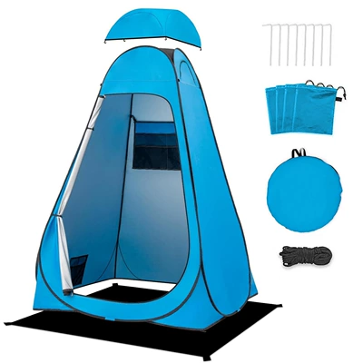 Shower Cage with Top Avtomobil dam çadırları - sky-blue-upgraded-model-120120190cm