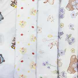 针织数码印花精梳a类纯棉面料 棉服婴童睡袋家居服口水巾枕套布料