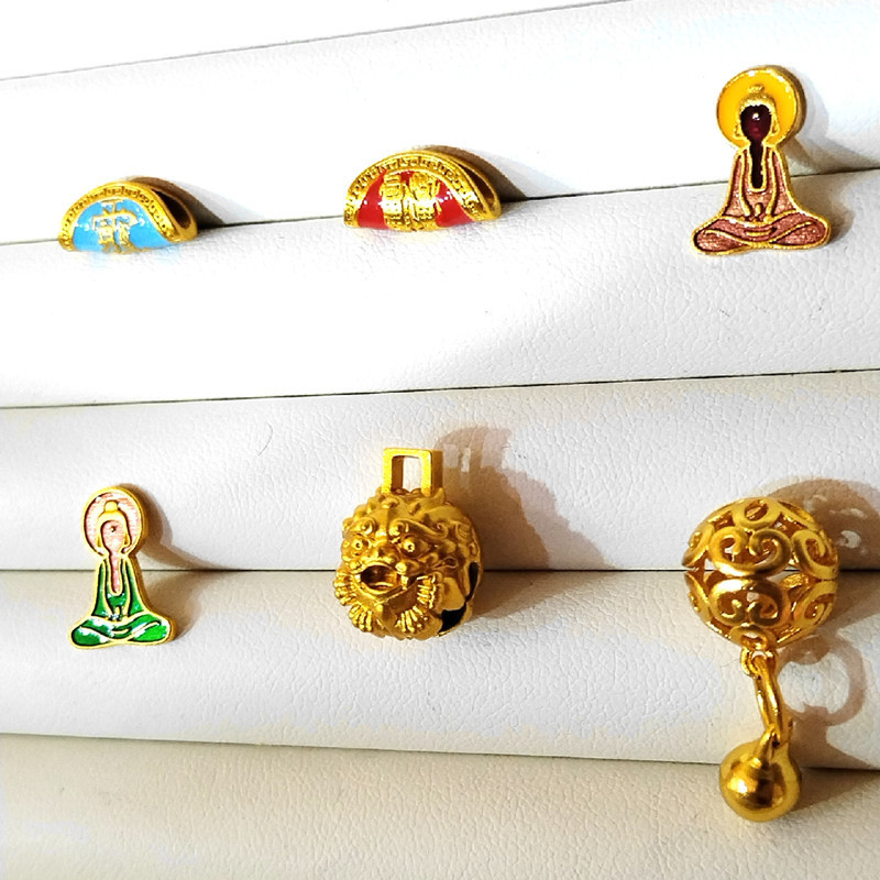 Enamel Dumpling Buddha Auspicious Beast Bell Hydrangea Pendant Bracelet Bracelet Sand Gold Pendant DIY Jewelry Accessories Enamel Dumpling Buddha Auspicious Beast Bell Hydrangea Pendant Bracelet Bracelet Sand Gold Pendant DIY Jewelry Accessories