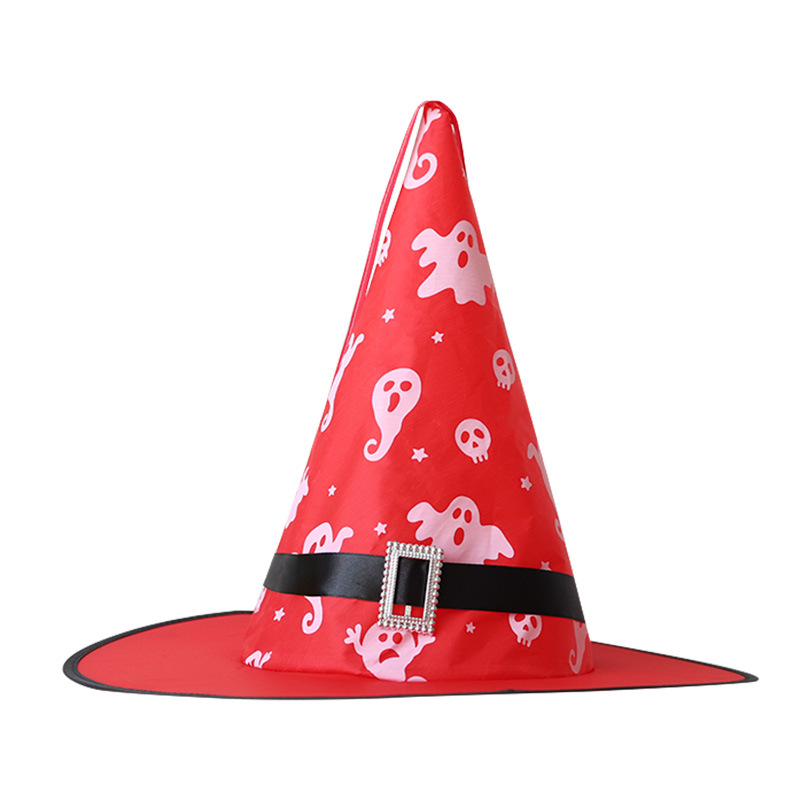 Halloween sombrero luminoso atmósfera diseño accesorios asistente sombrero decoración colgante impresión LED asistente bruja sombrero