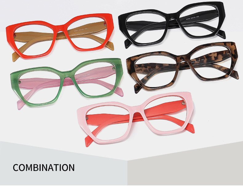Cat Eye Glasses Style Retro Ethnic Style Color Block Solid Color Leopard PC UV400 Protection Cat Eye Full Frame Women's Sunglasses