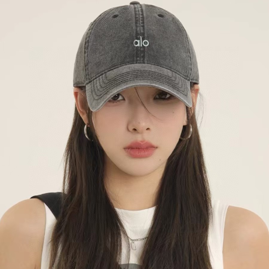 alo new yoga hat men‘s and women‘s hard top distressed baseball cap peaked cap couple‘s breathable sports sun protection hat