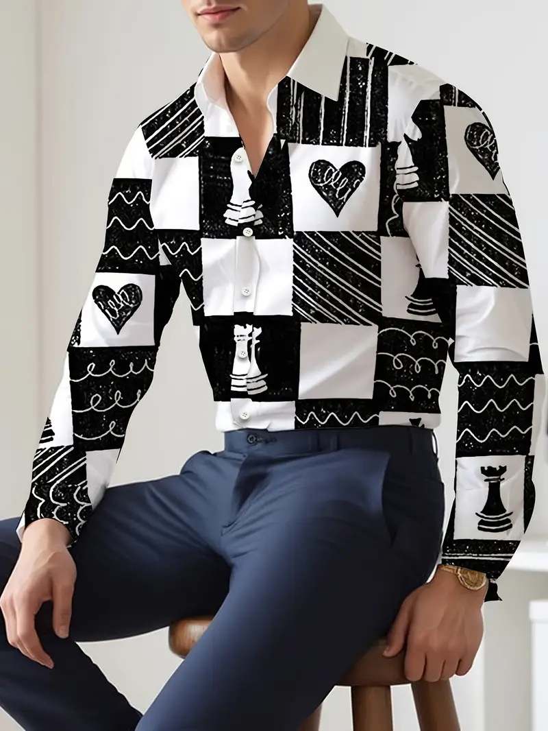 2024 nuevos hombres japoneses de alta gama geométricos sueltos tops de otoño de moda se pueden usar afuera MB12