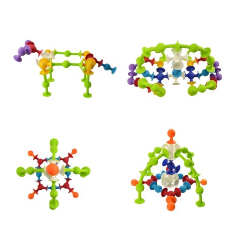 Cross-border hot-selling versatile suction stick stick stick kids educational toys creative build suction cup dart soft building blocks