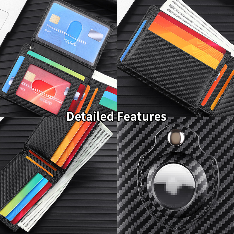 Amazon bolsa de tarjetas transfronterizas al por mayor portátil anti-robo cepillo anti-magnético clip de dólares Apple / Apple AirTag cartera para hombres
