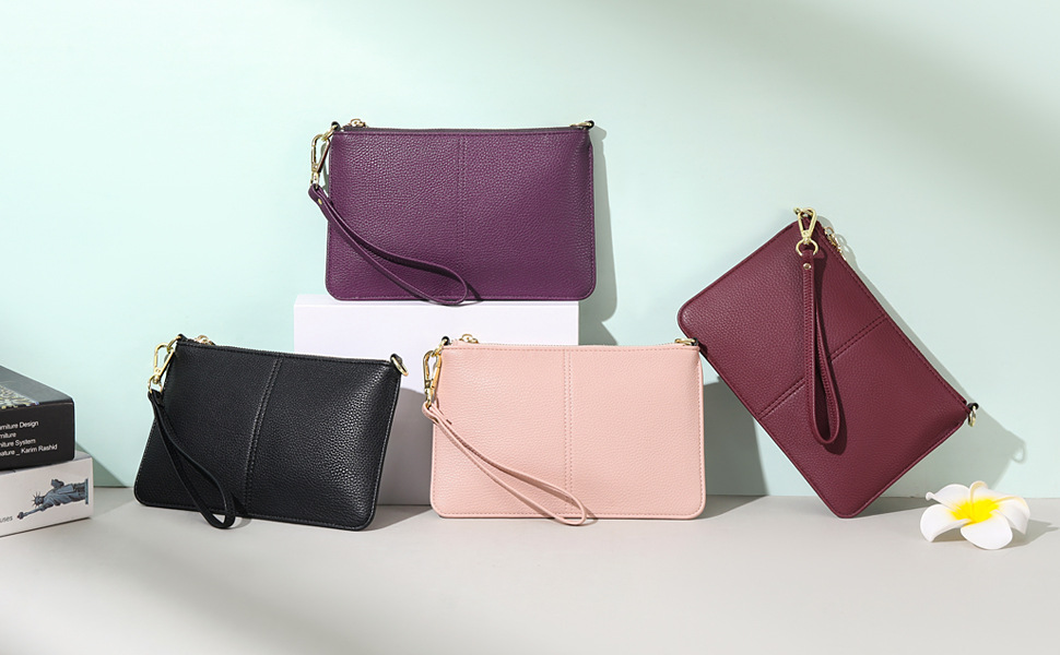 Women's Small Genuine Leather Solid Color Basic Square Zipper Shoulder Bag Clutch Bag Crossbody Bag display picture 1