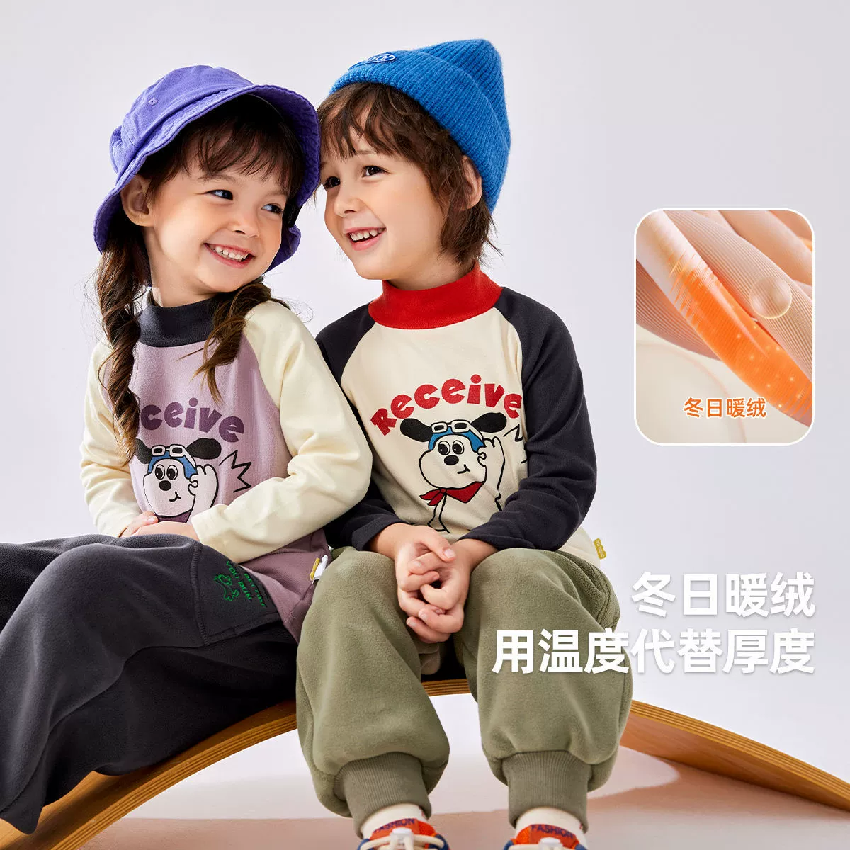 嘟嘟家 Demi-season warm long-sleeve for boys, T-shirt, children's down jacket, children's clothes
